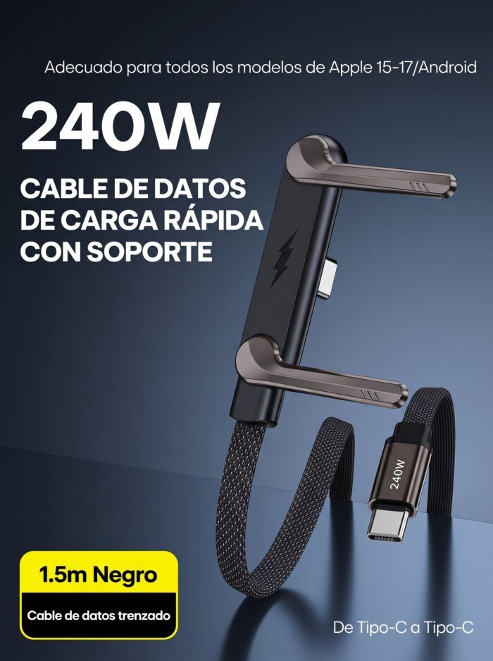 Cable 240W con soporte plegable de 1,5 m