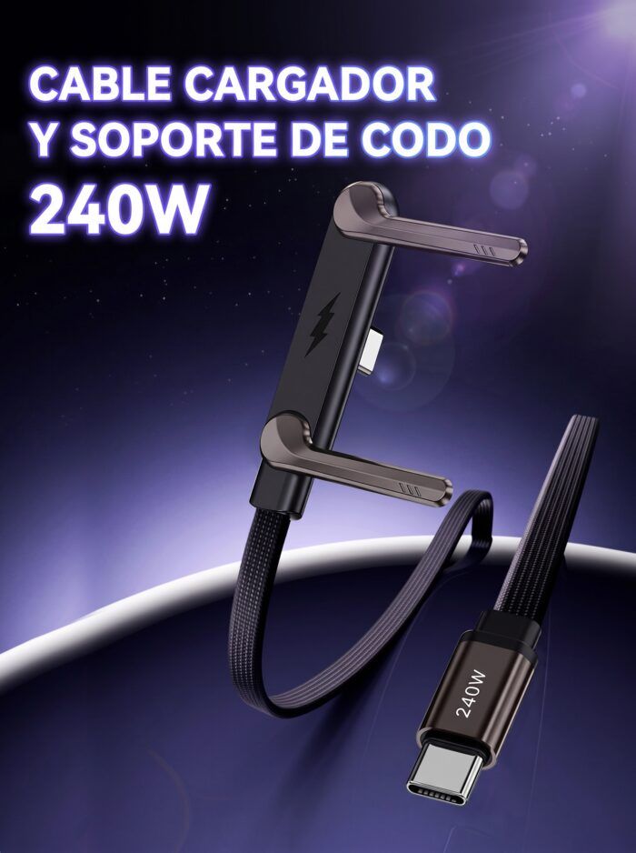 Cable 240W con soporte plegable y conector