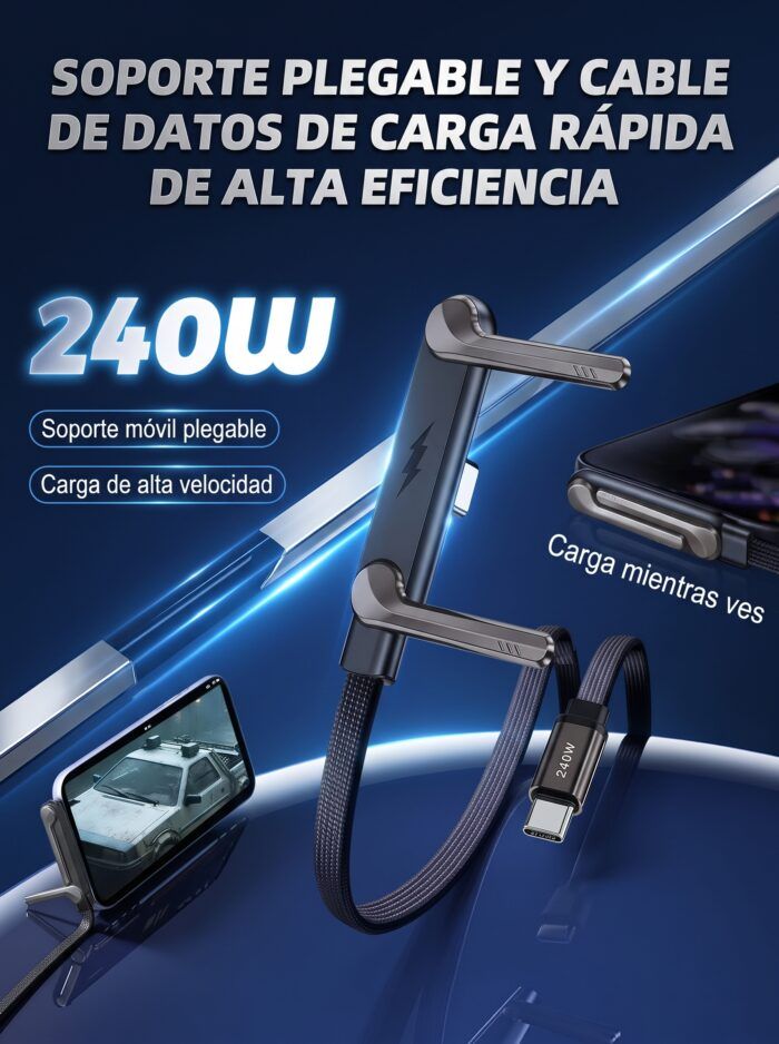 Cable de datos con soporte plegable