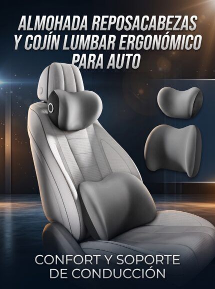 Almohada de cuello colocada en el asiento del auto