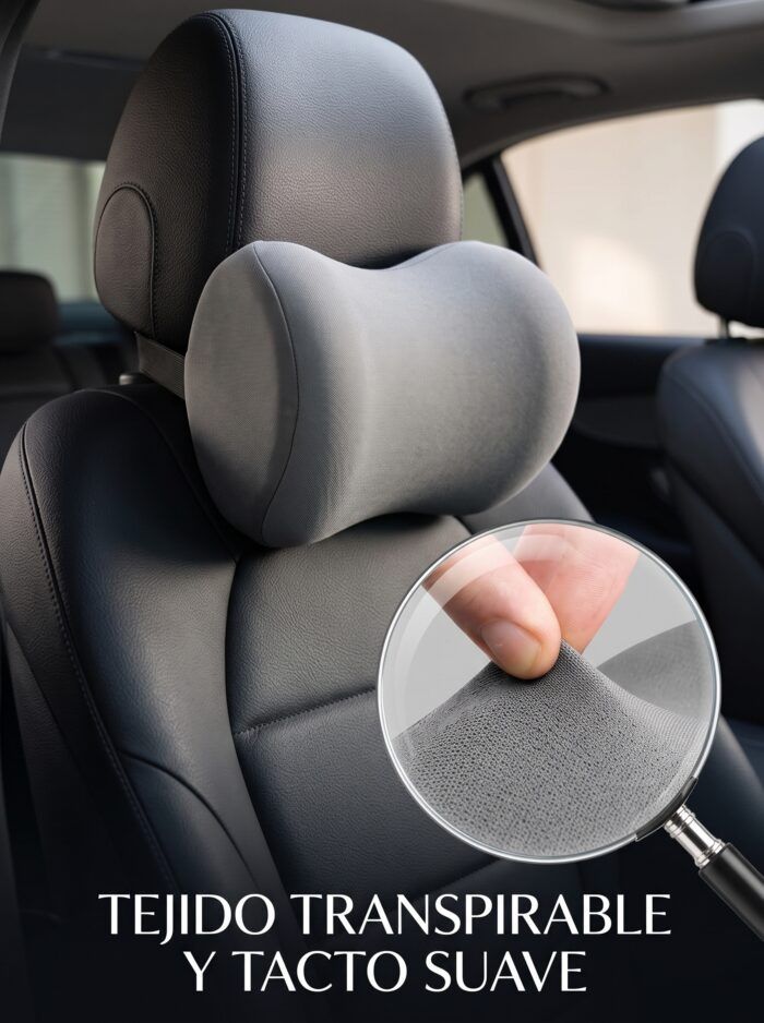 Cojín lumbar en el respaldo del auto
