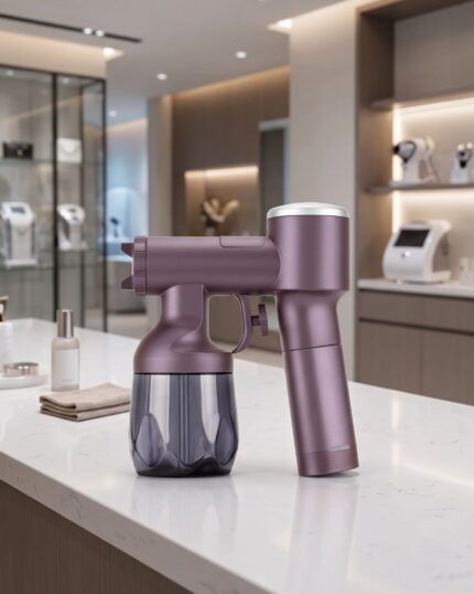 Pistola de bronceado inalámbrica sobre la mesada
